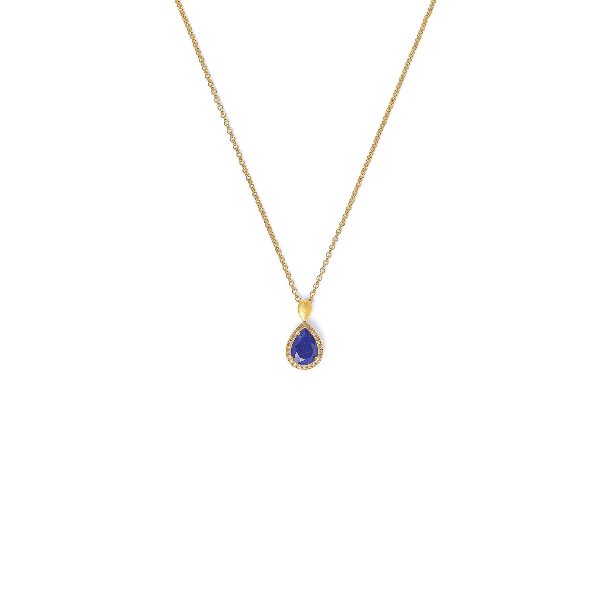 Kette mit Anhänger Antonio von BERND WOLF aus 24-Karat-goldplattiertem Sterlingsilber mit Lapislazuli, Designlinie Aqua.