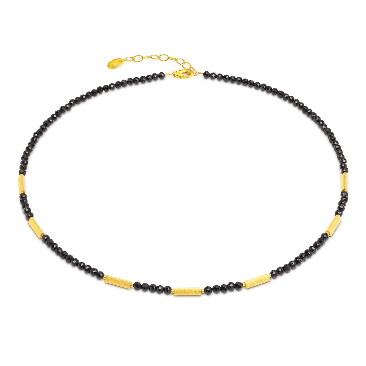 Halskette Denia von BERND WOLF aus 24-Karat-goldplattiertem Sterlingsilber mit Spinell, Designlinie Basics.