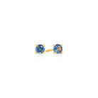 Ohrstecker Brilliani von BERND WOLF aus 24-Karat-goldplattiertem Sterlingsilber mit Topas blau, Designlinie Brilliana.