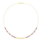 Collier Cunbo von BERND WOLF aus 24-Karat-goldplattiertem Sterlingsilber mit Granat, Designlinie Cubes.