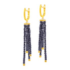 Ohrhänger Culongia von BERND WOLF aus 24-Karat-goldplattiertem Sterlingsilber mit Spinell, Designlinie Cubes.