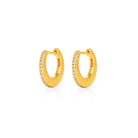 Creolen Mond von BERND WOLF aus 24-Karat-goldplattiertem Sterlingsilber mit Zirkonia, Designlinie Sun&Moon.
