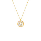Kette mit Anhänger Selesta von BERND WOLF aus 24-Karat-goldplattiertem Sterlingsilber mit Zirkonia, Designlinie Swing.