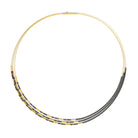 Collier Clini von BERND WOLF aus 24-Karat-goldplattiertem Sterlingsilber mit Hämatin matt, Designlinie Cleopatra.