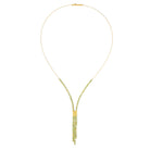 Y-Collier Yacuni von BERND WOLF aus 24-Karat-goldplattiertem Sterlingsilber mit Peridot, Designlinie Cubes.