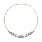 Collier Clenifo von BERND WOLF aus 24-Karat-goldplattiertem Sterlingsilber mit Hämatin matt, Designlinie Cleopatra.