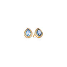 Ohrstecker Marielle von BERND WOLF aus 24-Karat-goldplattiertem Sterlingsilber mit Topas blau, Designlinie Aqua.