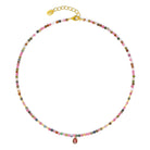 Halskette Sequenis von BERND WOLF aus 24-Karat-goldplattiertem Sterlingsilber mit Turmalin, Designlinie Aqua.