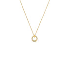 Kette mit Anhänger Croissant von BERND WOLF aus 24-Karat-goldplattiertem Sterlingsilber mit Zirkonia, Designlinie Sun&Moon.