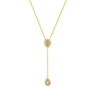 Kette mit Anhänger Yantona von BERND WOLF aus 24-Karat-goldplattiertem Sterlingsilber mit Labradorit, Designlinie Aqua.