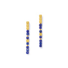 Ohrhänger Cuseni von BERND WOLF aus 24-Karat-goldplattiertem Sterlingsilber mit Lapislazuli, Designlinie Cubes.