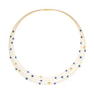 Collier Planety von BERND WOLF aus 24-Karat-goldplattiertem Sterlingsilber mit Kyanit, Designlinie Orbit.