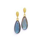 Ohrhänger Doreni von BERND WOLF aus 24-Karat-goldplattiertem Sterlingsilber mit Labradorit, Designlinie Aqua.