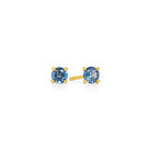 Ohrstecker Brilliana von BERND WOLF aus 24-Karat-goldplattiertem Sterlingsilber mit Topas blau, Designlinie Brilliana.