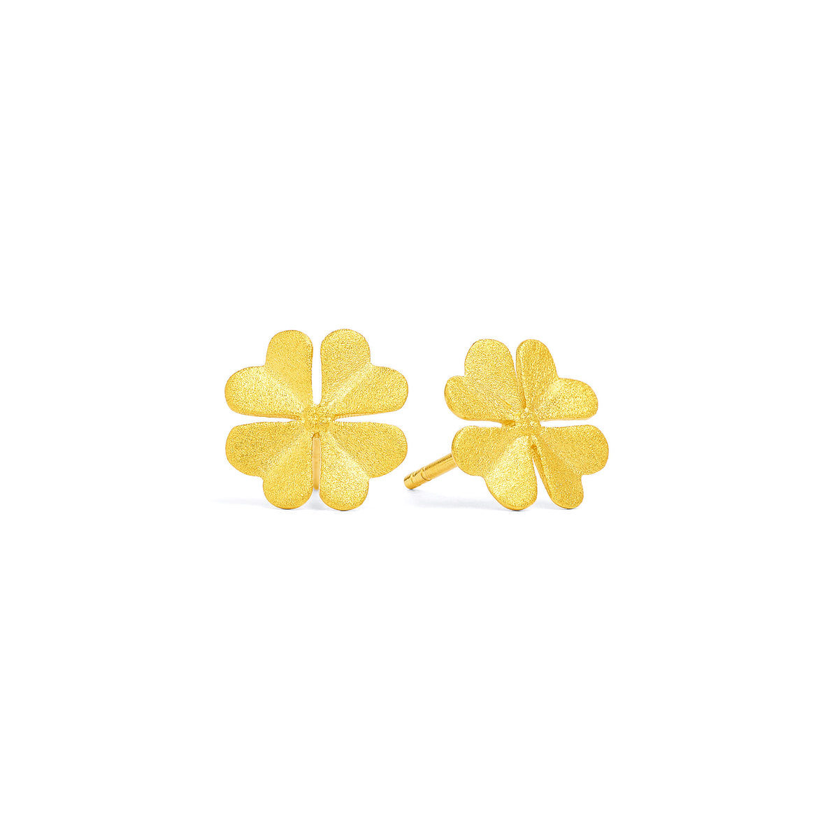 Ohrstecker Kleenisa von BERND WOLF aus 24-Karat-goldplattiertem Sterlingsilber, Designlinie Glücksbringer.