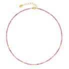 Halskette Cuseva von BERND WOLF aus 24-Karat-goldplattiertem Sterlingsilber mit Turmalin pink, Designlinie Cubes.