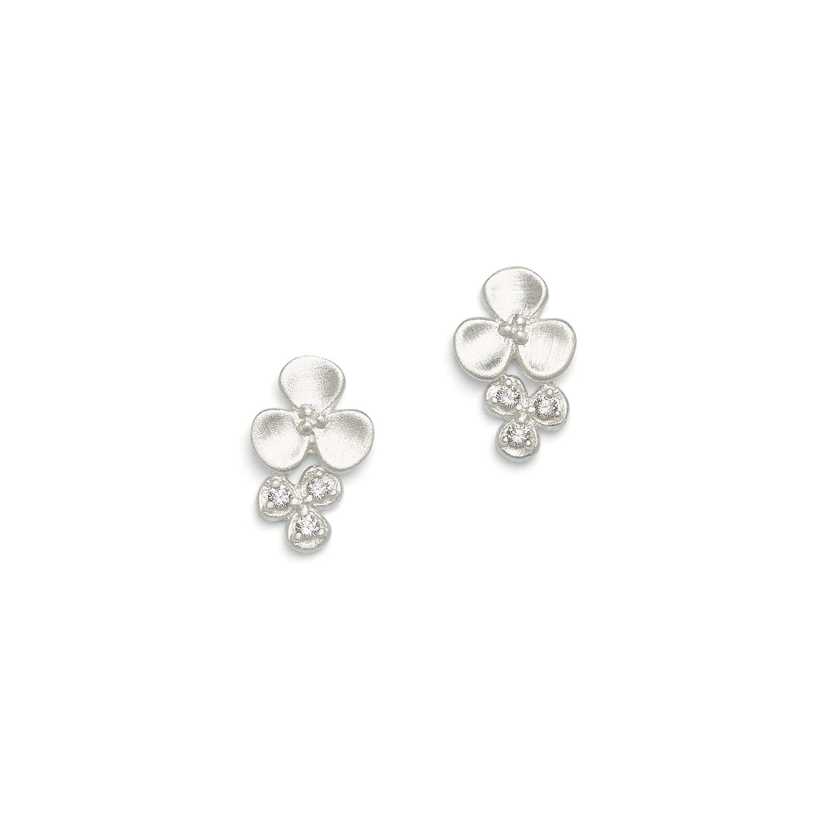Ohrstecker Celia von BERND WOLF aus 24-Karat-goldplattiertem Sterlingsilber mit Zirkonia, Designlinie Flowertimes.