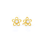 Ohrstecker Ceris von BERND WOLF aus 24-Karat-goldplattiertem Sterlingsilber mit Süßwasserperle, Designlinie Flowertimes.