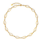 Halskette Swingaround von BERND WOLF aus 24-Karat-goldplattiertem Sterlingsilber mit Zirkonia, Designlinie Sentro.