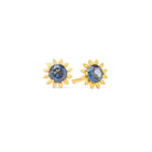Ohrstecker Soleila von BERND WOLF aus 24-Karat-goldplattiertem Sterlingsilber mit Topas blau, Designlinie Soleil.
