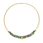 Collier Aquinsa von BERND WOLF aus 24-Karat-goldplattiertem Sterlingsilber mit Rubin-Zoisit, Designlinie Aqua.