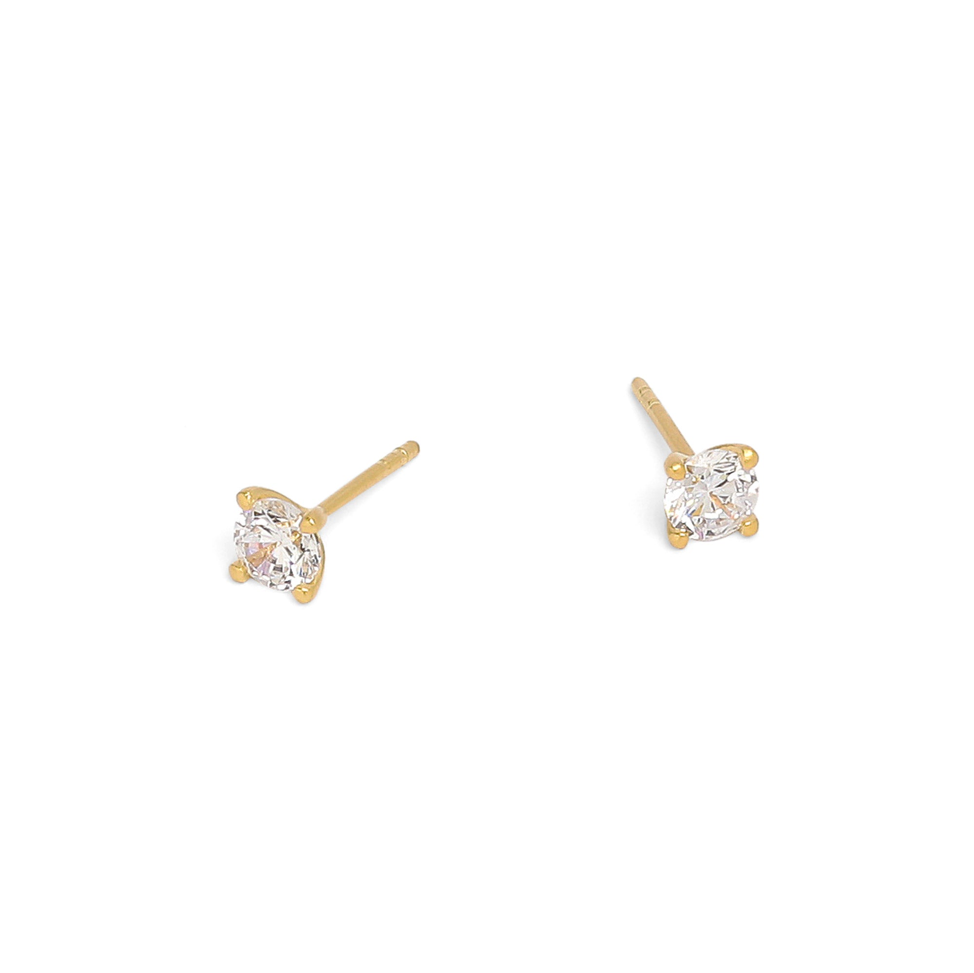Ohrstecker Brilliana von BERND WOLF aus 24-Karat-goldplattiertem Sterlingsilber mit Zirkonia, Designlinie Brilliana.