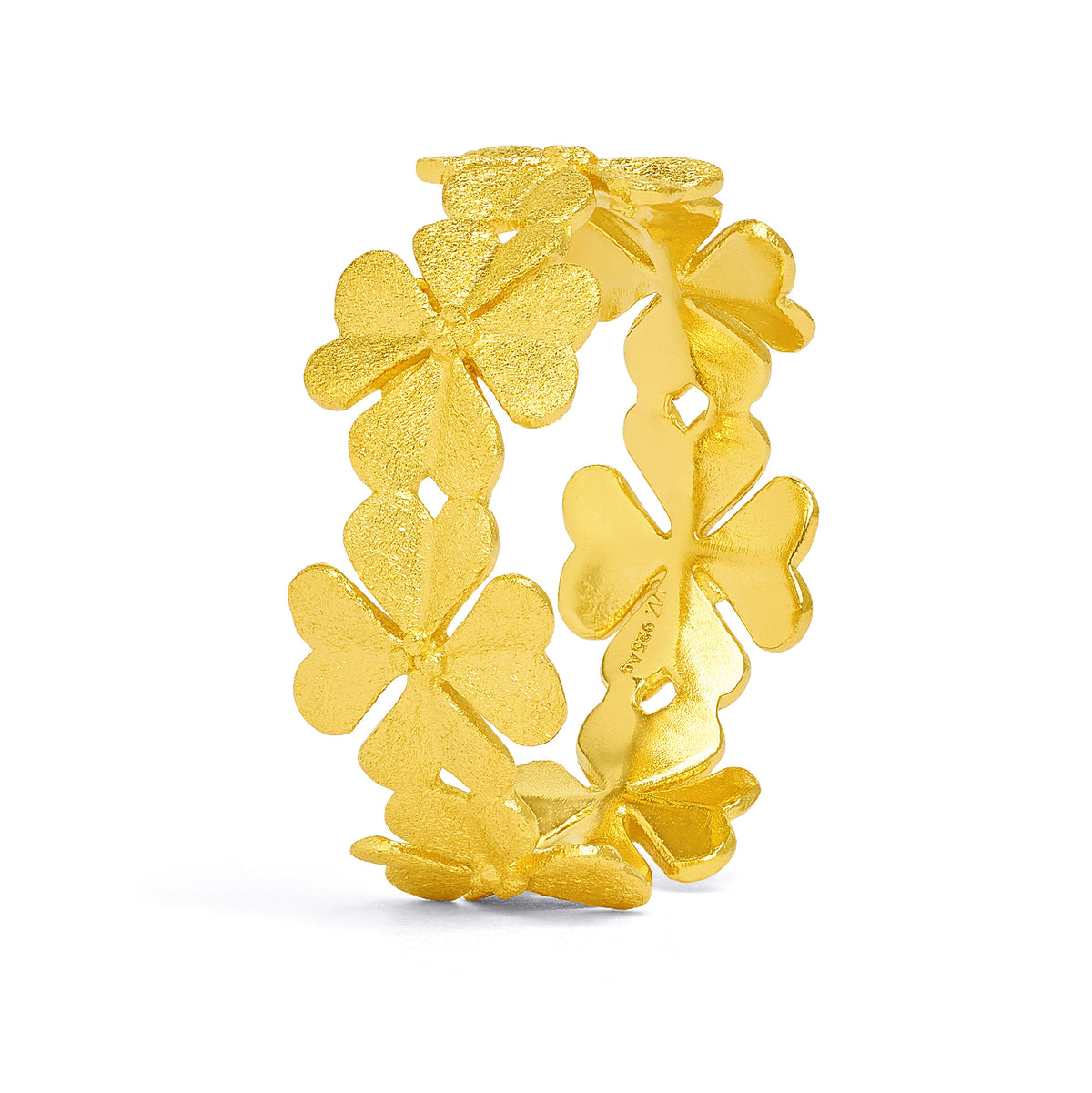 Ring Kleenima von BERND WOLF aus 24-Karat-goldplattiertem Sterlingsilber, Designlinie Glücksbringer.