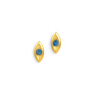 Ohrstecker Navarias von BERND WOLF aus 24-Karat-goldplattiertem Sterlingsilber mit Kyanit, Designlinie Navette.
