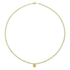 Kette mit Anhänger Solena von BERND WOLF aus 14-Karat-Gold mit Peridot, Designlinie Soleil.