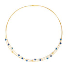 Collier LaCialo von BERND WOLF aus 24-Karat-goldplattiertem Sterlingsilber mit Kyanit, Designlinie Facette.