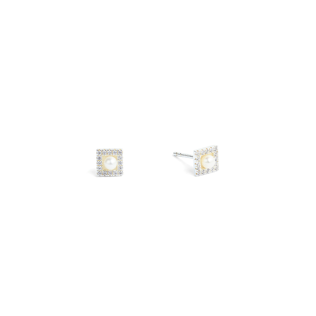 Ohrstecker Abinia von BERND WOLF aus 925er Sterlingsilber mit Süßwasserperle, Designlinie Sparkling Pavé.