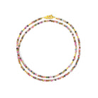 Halskette Indilan von BERND WOLF aus 24-Karat-goldplattiertem Sterlingsilber mit Turmalin, Designlinie Cubes.