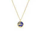 Kette mit Anhänger Hirsch von BERND WOLF aus 24-Karat-goldplattiertem Sterlingsilber mit Lapislazuli, Designlinie Bergwelt.