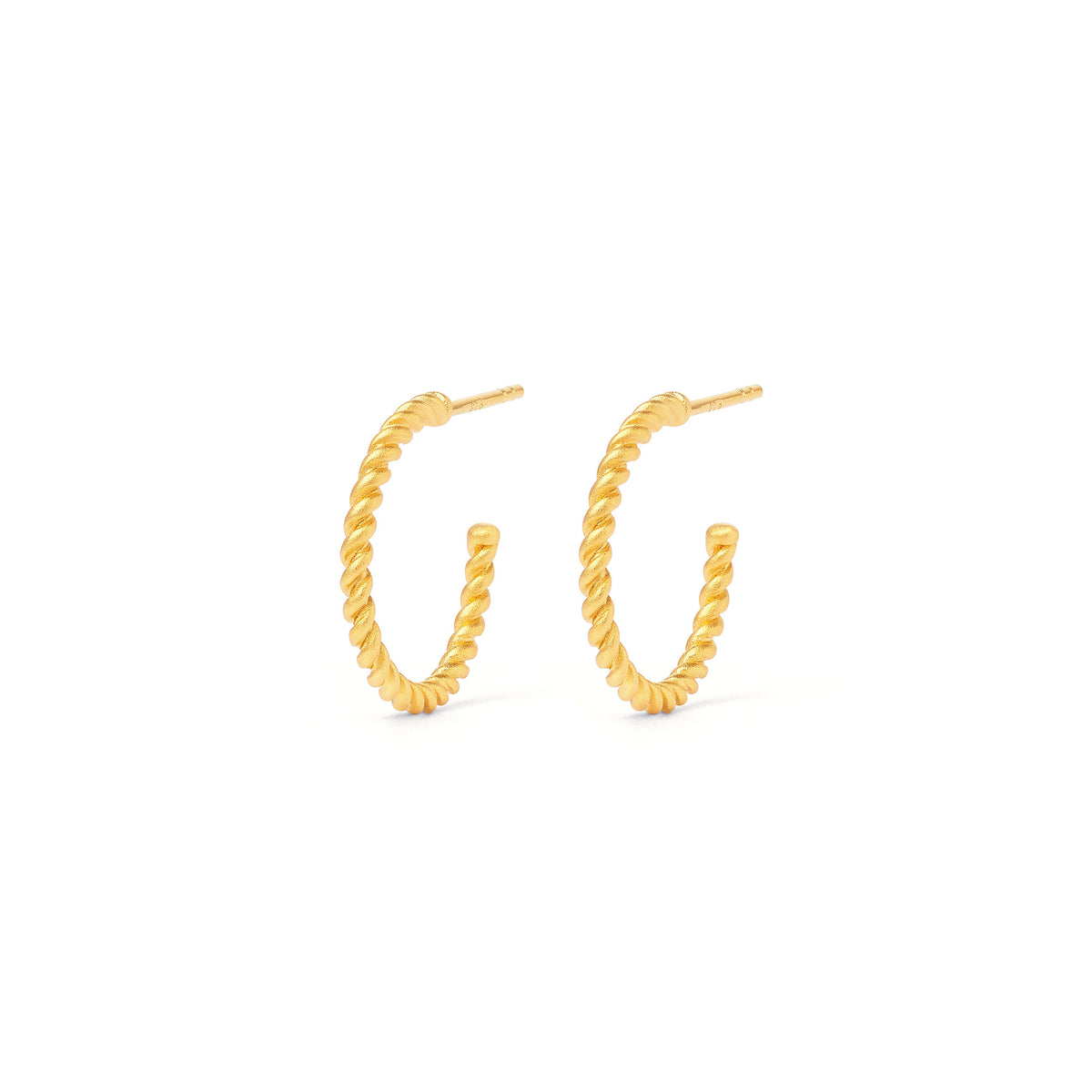 Creolen Florenzo von BERND WOLF aus 24-Karat-goldplattiertem Sterlingsilber, Designlinie Twisted.