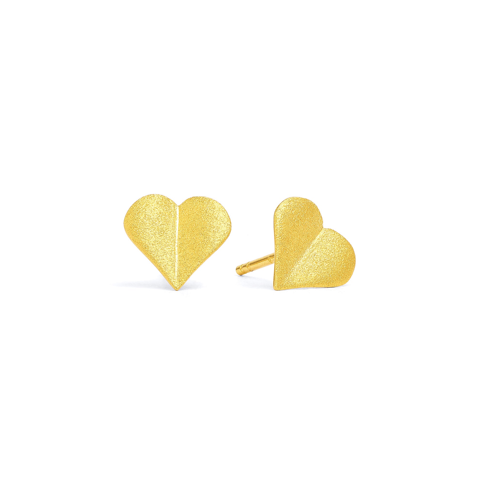 Ohrstecker Corasino von BERND WOLF aus 24-Karat-goldplattiertem Sterlingsilber, Designlinie Love.