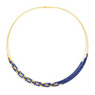 Collier Clini von BERND WOLF aus 24-Karat-goldplattiertem Sterlingsilber mit Lapislazuli, Designlinie Cleopatra.