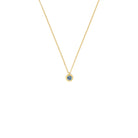 Kette mit Anhänger Soleil von BERND WOLF aus 24-Karat-goldplattiertem Sterlingsilber mit Topas blau, Designlinie Soleil.