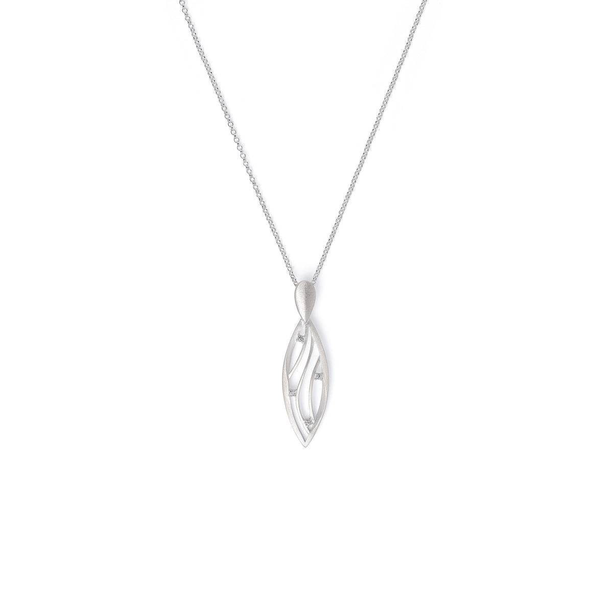 Kette mit Anhänger Selmi von BERND WOLF aus 925er Sterlingsilber mit Zirkonia, Designlinie Swing.