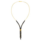 Y-Collier Yaneki von BERND WOLF aus 24-Karat-goldplattiertem Sterlingsilber mit Spinell, Designlinie Cleopatra.