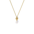 Kette mit Anhänger Vernello von BERND WOLF aus 24-Karat-goldplattiertem Sterlingsilber mit Süßwasserperle, Designlinie Sparkling Pavé.