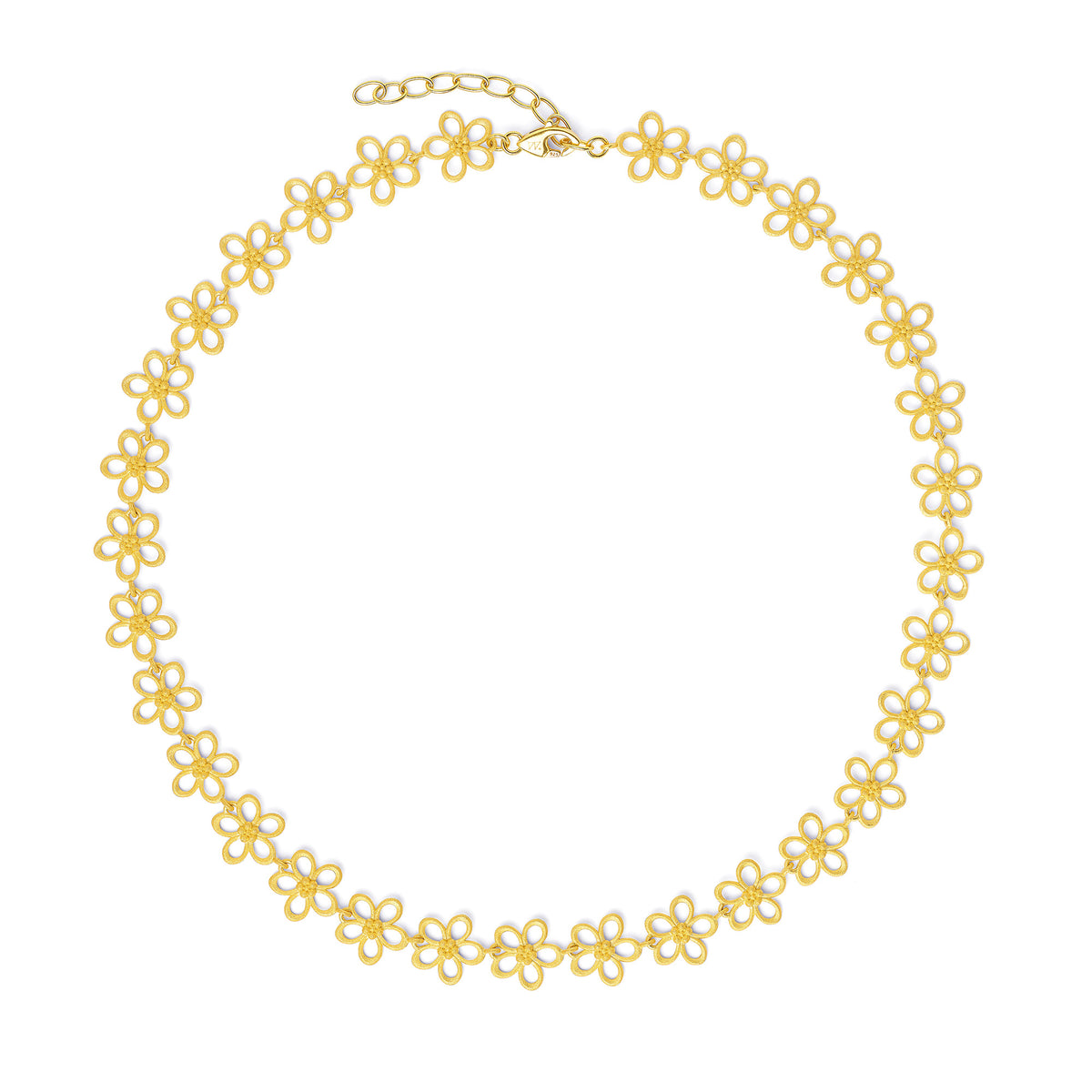 Halskette Cerosa von BERND WOLF aus 24-Karat-goldplattiertem Sterlingsilber, Designlinie Flowertimes.