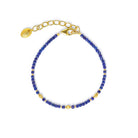 Armkette Cuseni von BERND WOLF aus 24-Karat-goldplattiertem Sterlingsilber mit Lapislazuli, Designlinie Cubes.