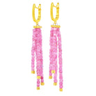 Ohrhänger Culongia von BERND WOLF aus 24-Karat-goldplattiertem Sterlingsilber mit Turmalin pink, Designlinie Cubes.