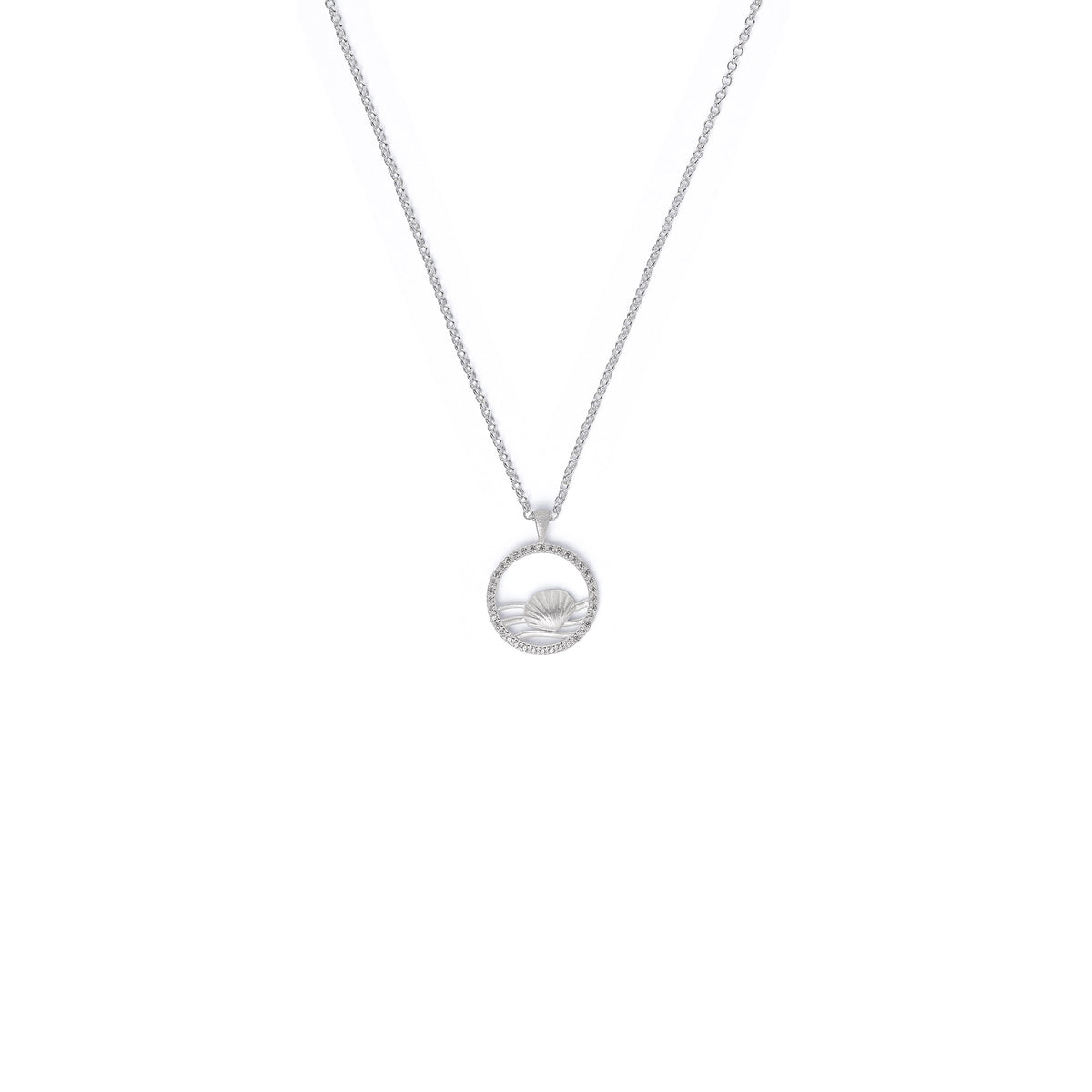 Kette mit Anhänger Scallopini von BERND WOLF aus 925er Sterlingsilber mit Zirkonia, Designlinie Maritim.