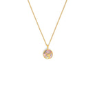 Kette mit Anhänger Cervi von BERND WOLF aus 24-Karat-goldplattiertem Sterlingsilber mit schwarzer Perlmutt, Designlinie Bergwelt.