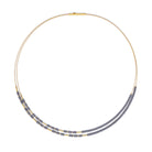 Collier Clanis von BERND WOLF aus 24-Karat-goldplattiertem Sterlingsilber mit Hämatin matt, Designlinie Cleopatra.