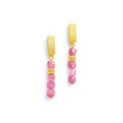 Ohrhänger Fabella von BERND WOLF aus 24-Karat-goldplattiertem Sterlingsilber mit Turmalin pink, Designlinie Cubes.