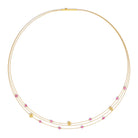 Collier Kleefacena von BERND WOLF aus 24-Karat-goldplattiertem Sterlingsilber mit Turmalin pink, Designlinie Glücksbringer.
