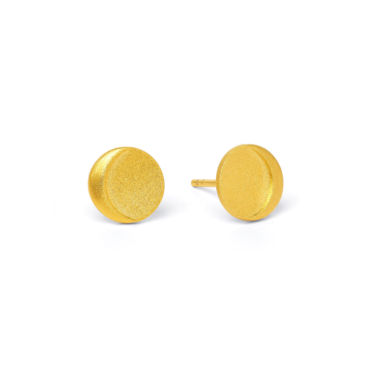 Ohrstecker Luni von BERND WOLF aus 24-Karat-goldplattiertem Sterlingsilber, Designlinie Sun&Moon.
