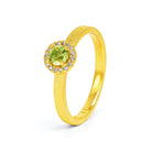 Ring Tisseni von BERND WOLF aus 24-Karat-goldplattiertem Sterlingsilber mit Peridot, Designlinie Brilliana.
